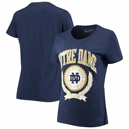 Women's Under Armour Navy Notre Dame Fighting Irish T-Shirt 2 Women's Under Armour Navy Notre Dame Fighting Irish T-Shirt - Image 2