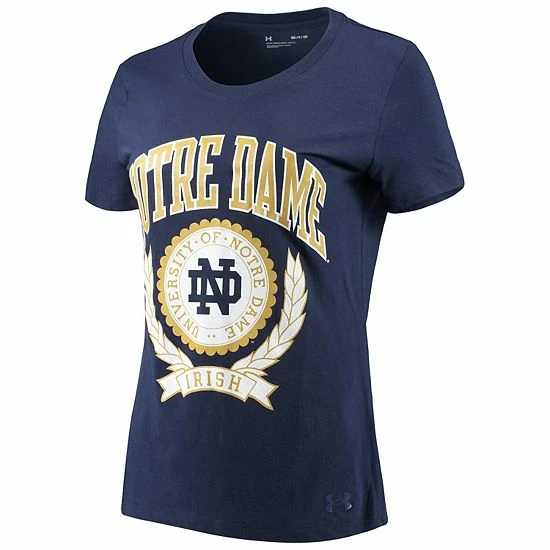 Women's Under Armour Navy Notre Dame Fighting Irish T-Shirt 3 Women's Under Armour Navy Notre Dame Fighting Irish T-Shirt - Image 3