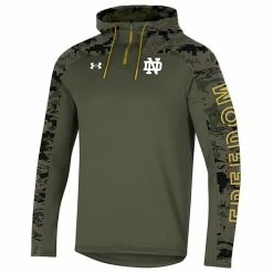 Men's Under Armour Olive Notre Dame Fighting Irish Freedom Quarter-Zip Pullover Hoodie -Under Armour SHOP unnamed file 10013
