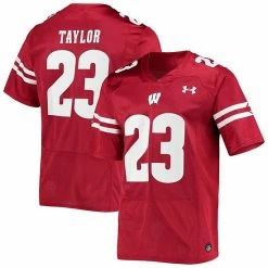 Men's Under Armour Jonathan Taylor Red Wisconsin Badgers Replica Alumni Jersey