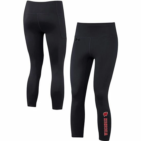 Women's Under Armour Black Wisconsin Badgers Motion Performance Ankle-Cropped Leggings 2 Women's Under Armour Black Wisconsin Badgers Motion Performance Ankle-Cropped Leggings - Image 2