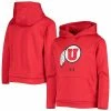 Youth Under Armour Red Utah Utes Logo Pullover Hoodie