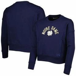 Girls Youth Under Armour Navy Notre Dame Fighting Irish All Day Fleece Pullover Sweatshirt