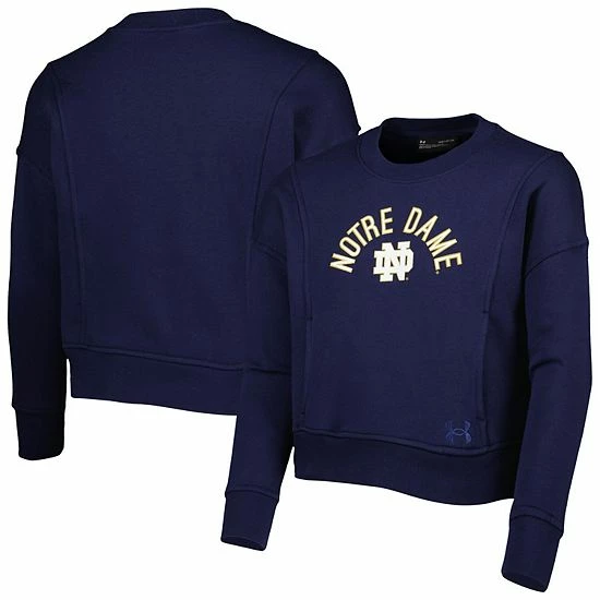 Girls Youth Under Armour Navy Notre Dame Fighting Irish All Day Fleece Pullover Sweatshirt 1 Girls Youth Under Armour Navy Notre Dame Fighting Irish All Day Fleece Pullover Sweatshirt