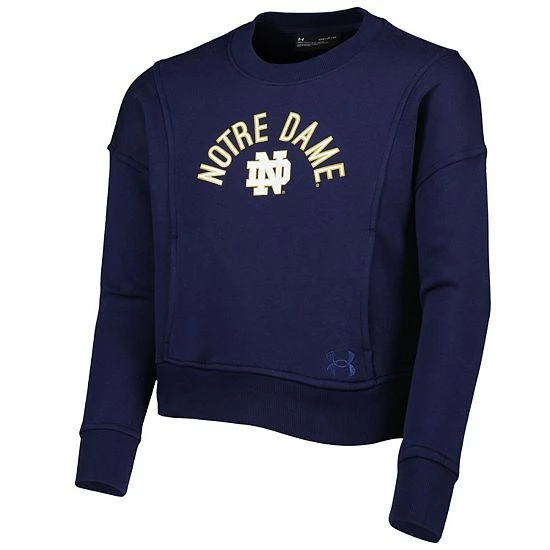 Girls Youth Under Armour Navy Notre Dame Fighting Irish All Day Fleece Pullover Sweatshirt 3 Girls Youth Under Armour Navy Notre Dame Fighting Irish All Day Fleece Pullover Sweatshirt - Image 3