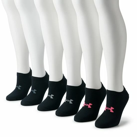 Women's Under Armour 6-Pack Essential No-Show Socks Exuberant Pink 1 Women's Under Armour 6-Pack Essential No-Show Socks Exuberant Pink