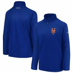 Youth Under Armour Royal New York Mets LC Logo Quarter-Zip Raglan Performance Pullover Jacket