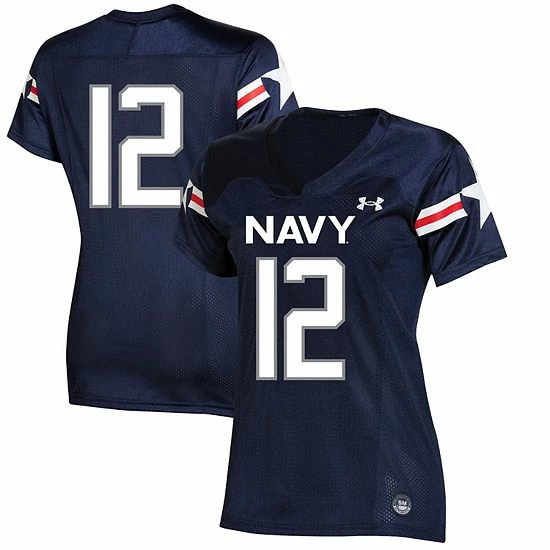Women's Under Armour #12 Navy Navy Midshipmen Rivalry Replica Jersey 1 Women's Under Armour #12 Navy Navy Midshipmen Rivalry Replica Jersey