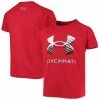 Youth Under Armour Red Cincinnati Bearcats Logo Lockup Performance T-Shirt
