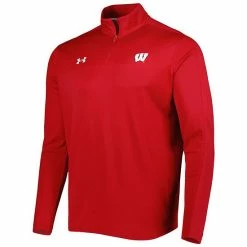 Men's Under Armour Red Wisconsin Badgers Lightweight Mock Neck Performance Quarter-Zip Jacket -Under Armour SHOP unnamed file 10151