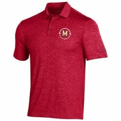 Men's Under Armour Red Maryland Terrapins Coaches On-Court Basketball Playoff Performance Polo
