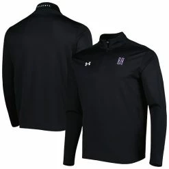 Men's Under Armour Black Northwestern Wildcats Lightweight Mock Neck Performance Quarter-Zip Jacket