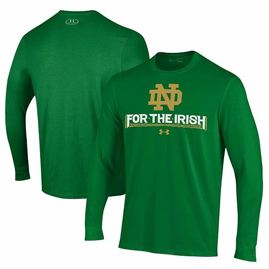 Men's Under Armour Green Notre Dame Fighting Irish For The Irish Performance Long Sleeve T-Shirt 2 Men's Under Armour Green Notre Dame Fighting Irish For The Irish Performance Long Sleeve T-Shirt - Image 2