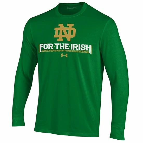 Men's Under Armour Green Notre Dame Fighting Irish For The Irish Performance Long Sleeve T-Shirt 3 Men's Under Armour Green Notre Dame Fighting Irish For The Irish Performance Long Sleeve T-Shirt - Image 3