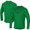 Men's Under Armour Green Notre Dame Fighting Irish Logo Lockup Tech Raglan Long Sleeve T-Shirt