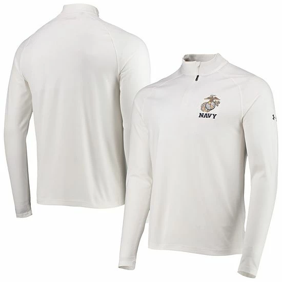 Men's Under Armour White Navy Midshipmen Rivalry USMC Team Issue 2.0 Special Game Quarter-Zip Jacket 2 Men's Under Armour White Navy Midshipmen Rivalry USMC Team Issue 2.0 Special Game Quarter-Zip Jacket - Image 2