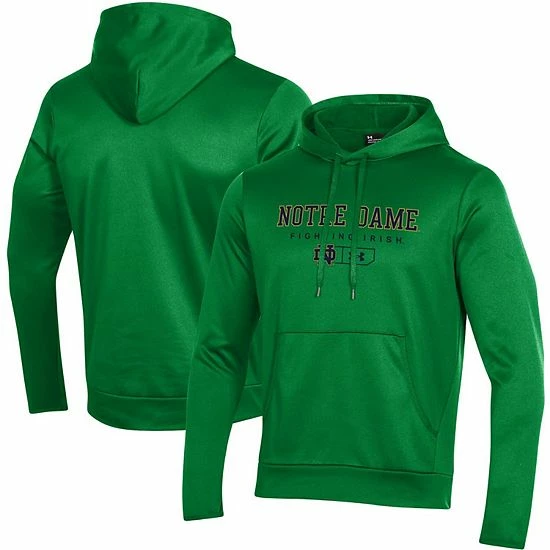 Men's Under Armour Green Notre Dame Fighting Irish Team Logo Lockup Fleece Performance Pullover Hoodie 2 Men's Under Armour Green Notre Dame Fighting Irish Team Logo Lockup Fleece Performance Pullover Hoodie - Image 2