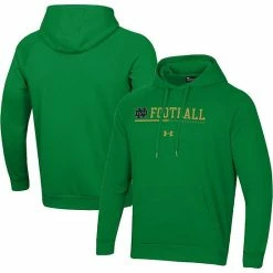 Men's Under Armour Green Notre Dame Fighting Irish Sideline Football All Day Raglan Pullover Hoodie