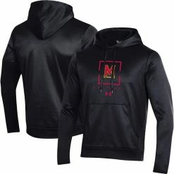 Men's Under Armour Black Maryland Terrapins Football Fleece Pullover Hoodie