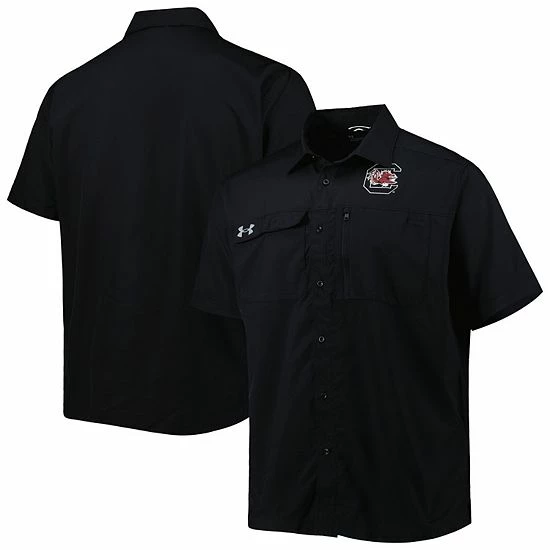 Men's Under Armour Black South Carolina Gamecocks Motivate Button-Up Shirt 1 Men's Under Armour Black South Carolina Gamecocks Motivate Button-Up Shirt