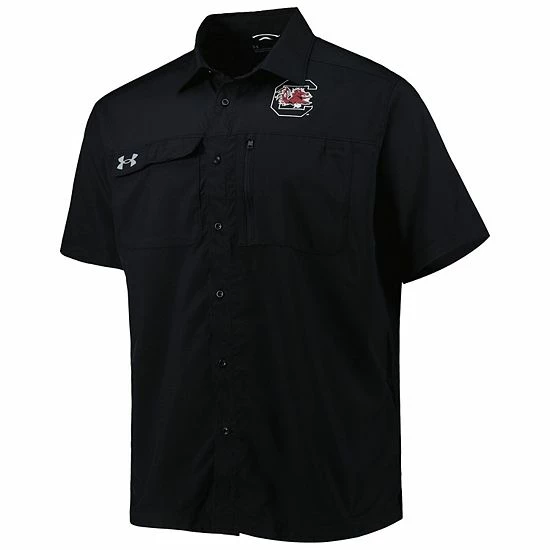 Men's Under Armour Black South Carolina Gamecocks Motivate Button-Up Shirt 3 Men's Under Armour Black South Carolina Gamecocks Motivate Button-Up Shirt - Image 3