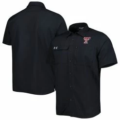 Men's Under Armour Black Texas Tech Red Raiders Motivate Button-Up Shirt