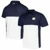 Men's Under Armour Navy/White Notre Dame Fighting Irish Green Blocked Polo Performance Polo