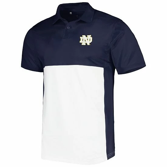 Men's Under Armour Navy/White Notre Dame Fighting Irish Green Blocked Polo Performance Polo 3 Men's Under Armour Navy/White Notre Dame Fighting Irish Green Blocked Polo Performance Polo - Image 3