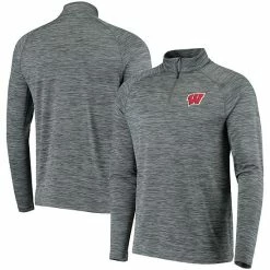 Men's Under Armour Heathered Gray Wisconsin Badgers Performance Quarter-Zip Pullover Jacket