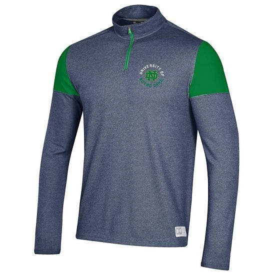 Men's Under Armour Navy Notre Dame Fighting Irish Gameday Tri-Blend Quarter-Zip Jacket 3 Men's Under Armour Navy Notre Dame Fighting Irish Gameday Tri-Blend Quarter-Zip Jacket - Image 3
