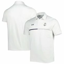 Men's Under Armour White Navy Midshipmen Title Performance Polo