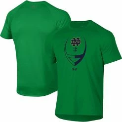 Men's Under Armour Green Notre Dame Fighting Irish Football Icon Raglan Performance T-Shirt