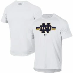Men's Under Armour White Notre Dame Fighting Irish Logo Stripe Performance Raglan T-Shirt