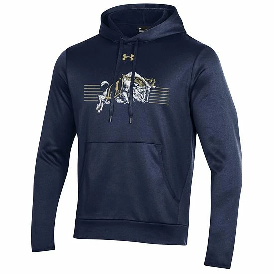 Men's Under Armour Navy Navy Midshipmen Logo Stripe Fleece Pullover Hoodie 3 Men's Under Armour Navy Navy Midshipmen Logo Stripe Fleece Pullover Hoodie - Image 3