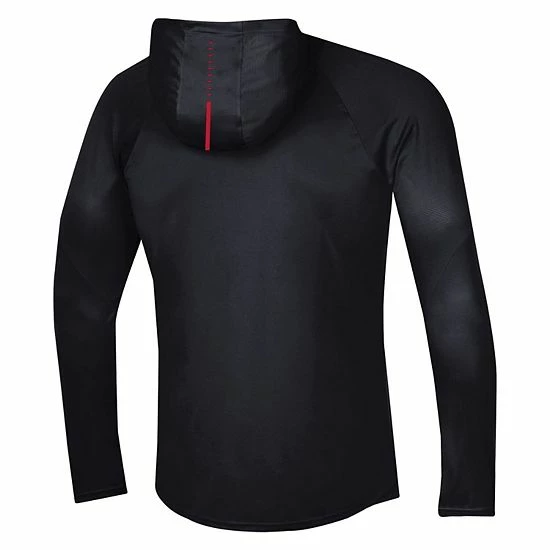 Men's Under Armour Black Maryland Terrapins Performance Raglan Sideline Hooded Long Sleeve T-Shirt 4 Men's Under Armour Black Maryland Terrapins Performance Raglan Sideline Hooded Long Sleeve T-Shirt - Image 4