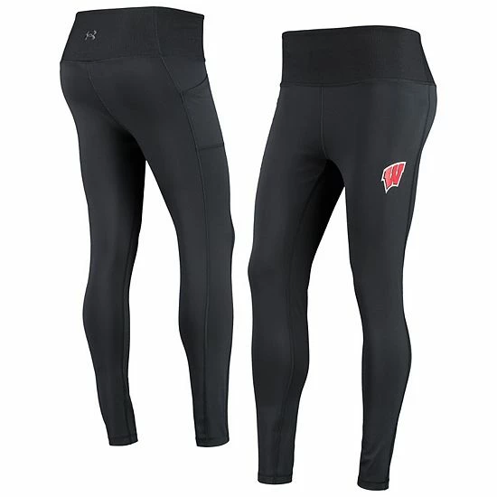 Women's Under Armour Black Wisconsin Badgers Carbonized High-Waisted Performance Leggings 1 Women's Under Armour Black Wisconsin Badgers Carbonized High-Waisted Performance Leggings