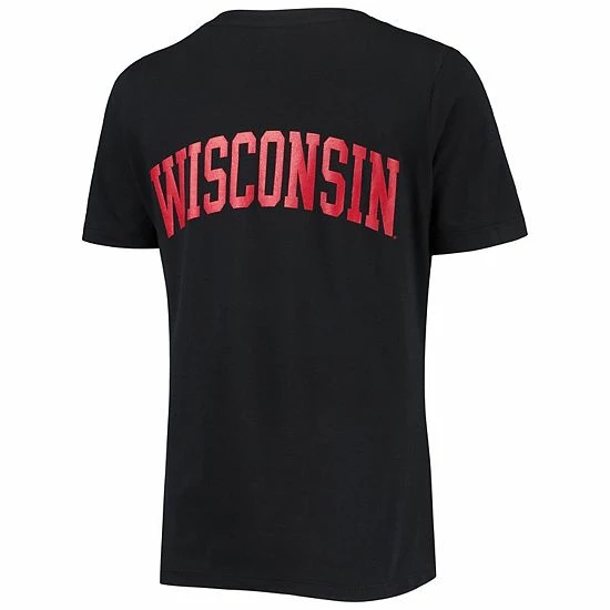Women's Under Armour Black Wisconsin Badgers Vault V-Neck T-Shirt 3 Women's Under Armour Black Wisconsin Badgers Vault V-Neck T-Shirt - Image 3