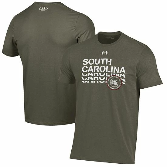 Men's Under Armour Olive South Carolina Gamecocks Freedom Repeat Performance T-Shirt 2 Men's Under Armour Olive South Carolina Gamecocks Freedom Repeat Performance T-Shirt - Image 2