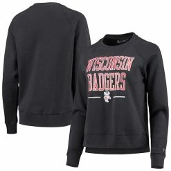 Women's Under Armour Black Wisconsin Badgers All Day Fleece Raglan Pullover Sweatshirt