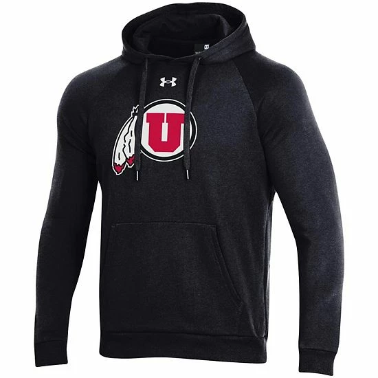 Men's Under Armour Black Utah Utes Primary School Logo All Day Raglan Pullover Hoodie 3 Men's Under Armour Black Utah Utes Primary School Logo All Day Raglan Pullover Hoodie - Image 3