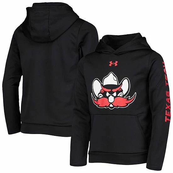 Youth Under Armour Black Texas Tech Red Raiders Fleece 2-Hit Pullover Hoodie 2 Youth Under Armour Black Texas Tech Red Raiders Fleece 2-Hit Pullover Hoodie - Image 2
