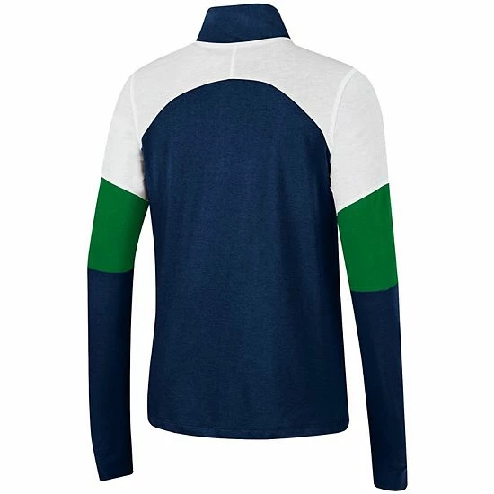 Women's Under Armour Navy Notre Dame Fighting Irish Sleeve Hit Raglan Quarter-Zip Jacket 4 Women's Under Armour Navy Notre Dame Fighting Irish Sleeve Hit Raglan Quarter-Zip Jacket - Image 4