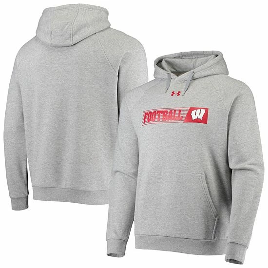 Men's Under Armour Heathered Gray Wisconsin Badgers 2021 Sideline Football All-Day Raglan Pullover Hoodie 1 Men's Under Armour Heathered Gray Wisconsin Badgers 2021 Sideline Football All-Day Raglan Pullover Hoodie