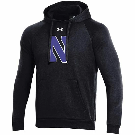 Men's Under Armour Black Northwestern Wildcats Primary School Logo All Day Raglan Pullover Hoodie 2 Men's Under Armour Black Northwestern Wildcats Primary School Logo All Day Raglan Pullover Hoodie - Image 2