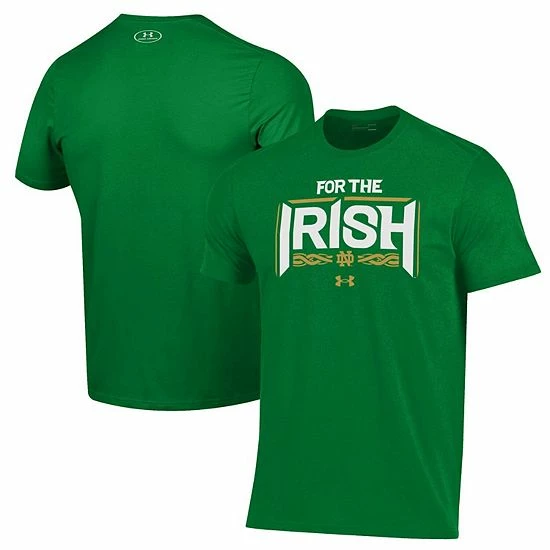 Men's Under Armour Green Notre Dame Fighting Irish For The Irish Performance T-Shirt 2 Men's Under Armour Green Notre Dame Fighting Irish For The Irish Performance T-Shirt - Image 2