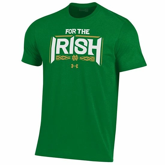 Men's Under Armour Green Notre Dame Fighting Irish For The Irish Performance T-Shirt 3 Men's Under Armour Green Notre Dame Fighting Irish For The Irish Performance T-Shirt - Image 3