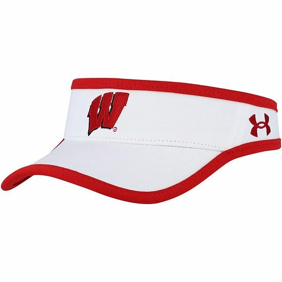 Men's Under Armour White Wisconsin Badgers Performance Adjustable Visor 2 Men's Under Armour White Wisconsin Badgers Performance Adjustable Visor - Image 2