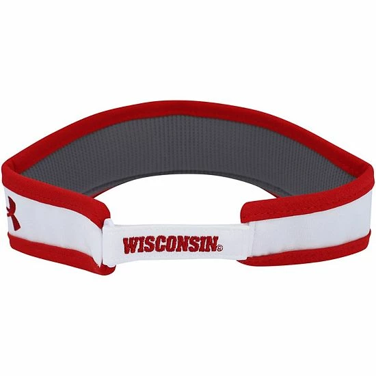 Men's Under Armour White Wisconsin Badgers Performance Adjustable Visor 3 Men's Under Armour White Wisconsin Badgers Performance Adjustable Visor - Image 3