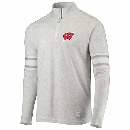 Men's Under Armour Gray Wisconsin Badgers Game Day Quarter-Zip Top 3 Men's Under Armour Gray Wisconsin Badgers Game Day Quarter-Zip Top - Image 3