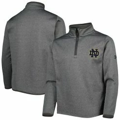 Youth Under Armour Heathered Gray Notre Dame Fighting Irish Fleece Quarter-Zip Jacket